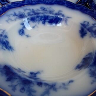 HENRY ALCOCK  TOURAINE- FLOW BLUE (c.1898-1910) RIM SOUP BOWL - EXCELLENT! RARE!  CRAZING  #5
