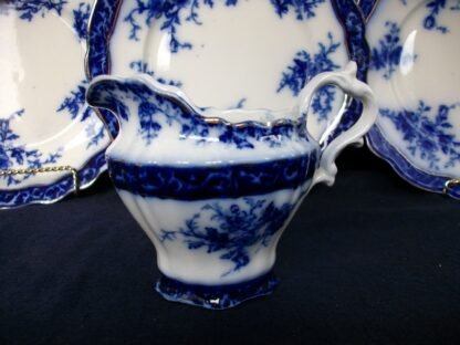 STANLEY POTTERY COMPANY TOURAINE- FLOW BLUE (c.1909+) CREAMER 10 oz - EXCELLENT! RARE!