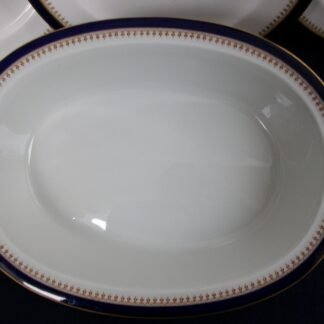ROYAL WORCESTER COBALT #5786  TAN FILIGREE- VITREOUS (c.1909)  OVAL SERVING  BOWL-  EXCELLENT! RARE!