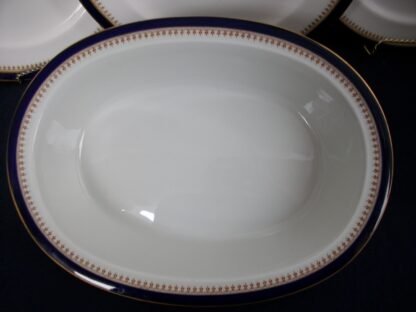 ROYAL WORCESTER COBALT #5786  TAN FILIGREE- VITREOUS (c.1909)  OVAL SERVING  BOWL-  EXCELLENT! RARE!