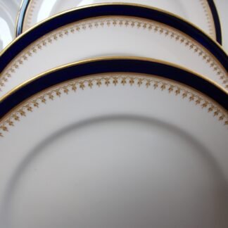 ROYAL WORCESTER COBALT #5488 TAN FILIGREE- VITREOUS (c.1923-1926) LUNCH PLATE  9 1/8"- EXCELLENT! RARE!