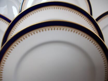 ROYAL WORCESTER COBALT #5488 TAN FILIGREE- VITREOUS (c.1923-1926) LUNCH PLATE  9 1/8"- EXCELLENT! RARE!