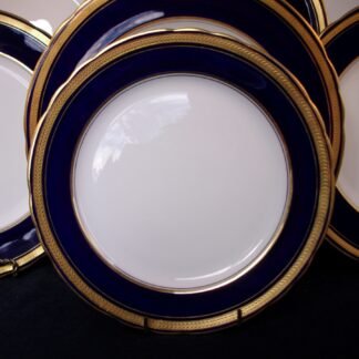 AYNSLEY #7282 COBALT LAUREL- ENCRUSTED GOLD (c.1931+)  SALAD PLATE (s)   8 1/8"-  MINT!! RARE!!