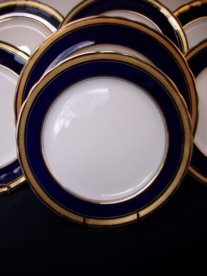 AYNSLEY #7282 COBALT LAUREL- ENCRUSTED GOLD (c.1931+)  SALAD PLATE (s)   8 1/8"-  MINT!! RARE!!