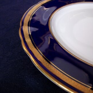 AYNSLEY #7282 COBALT LAUREL- ENCRUSTED GOLD (c.1931+)  DINNER PLATE (s)   10 1/8"-  MINT!! RARE!!