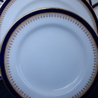ROYAL WORCESTER COBALT #5488  TAN FILIGREE- VITREOUS (c.1923)-  DESSERT PLATE  7 1/8"- EXCELLENT! RARE!