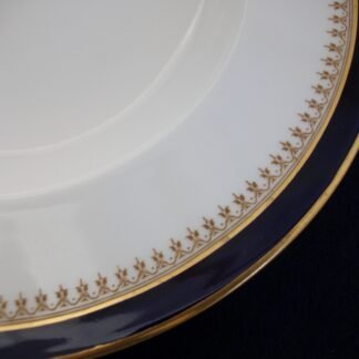 ROYAL WORCESTER COBALT #5488 TAN FILIGREE- VITREOUS (c.1921 & 1926) WIDE RIM SOUP BOWL 9 1/8"-  EXCELLENT! RARE!