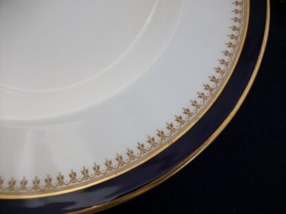 ROYAL WORCESTER COBALT #5488 TAN FILIGREE- VITREOUS (c.1921 & 1926) WIDE RIM SOUP BOWL 9 1/8"-  EXCELLENT! RARE!