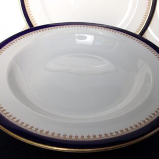 ROYAL WORCESTER COBALT #5786 TAN FILIGREE- VITREOUS (c.1912) NARROW RIM SOUP BOWL 9 5/8"-  EXCELLENT! RARE!
