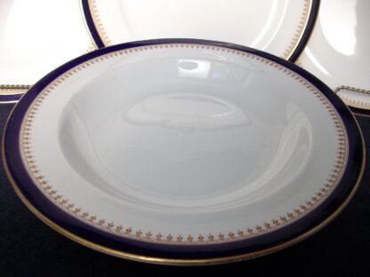 ROYAL WORCESTER COBALT #5786 TAN FILIGREE- VITREOUS (c.1912) NARROW RIM SOUP BOWL 9 5/8"-  EXCELLENT! RARE!