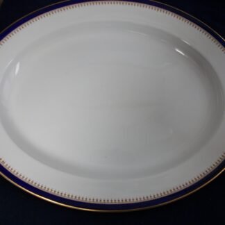 ROYAL WORCESTER COBALT #5786  TAN FILIGREE- VITREOUS (c.1912)  HUGE OVAL SERVING PLATTER  21 1/2"-  EXCELLENT! RARE!