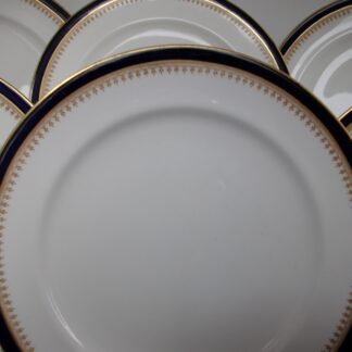 ROYAL WORCESTER COBALT #5488 TAN FILIGREE- VITREOUS (c.1912,1923-1926) DINNER PLATE  10 3/8"- EXCELLENT! RARE!