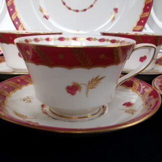 ROYAL WORCESTER GEORGIAN RED (c.1940)  CUP & SAUCER- RARE!! EXCELLENT!!