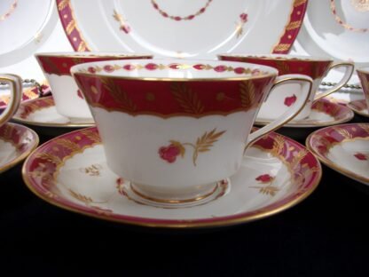 ROYAL WORCESTER GEORGIAN RED (c.1940)  CUP & SAUCER- RARE!! EXCELLENT!!