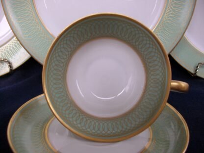ROSENTHAL SPENCERIAN CELADON GREEN- ART DECO- HELENA #3598 (c.1930's) CUP & SAUCER- RARE!! EXCELLENT!!