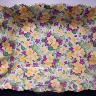 JAMES KENT PRIMULA CHINTZ (c.1955+)  RECTANGULAR SERVING BOWL- RARE!! EXCELLENT!!