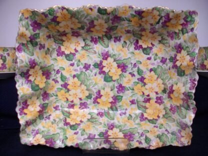 JAMES KENT PRIMULA CHINTZ (c.1955+) RECTANGULAR SERVING BOWL- RARE!! EXCELLENT!!