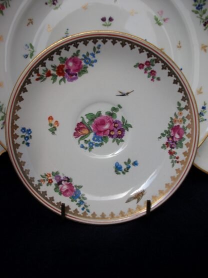 BOOTHS SILCON- 4877 FLORAL & GARDEN INSECTS (c.1906+) SAUCER (FOR TEA CUP)- RARE!! LOVELY!! 