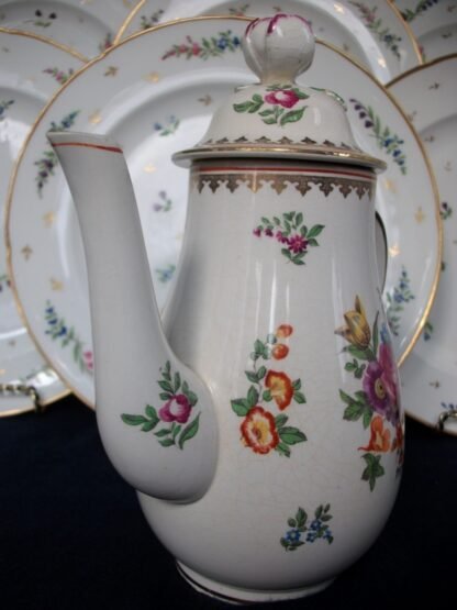 BOOTHS SILCON- 4877  FLORAL & GARDEN INSECTS (c.1906+)  COFFEE POT 2 CUPPER - RARE!! LOVELY!!