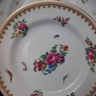 BOOTHS SILCON- 4877 FLORAL & GARDEN INSECTS (c.1906+) BREAD & BUTTER PLATE- RARE!! LOVELY!! 