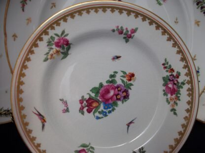 BOOTHS SILCON- 4877 FLORAL & GARDEN INSECTS (c.1906+) BREAD & BUTTER PLATE- RARE!! LOVELY!! 