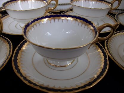 COALPORT SPEARPOINT COBALT #3991 (c.1914+)  CUP & SAUCER- SCALLOPED !! EXCELLENT !!