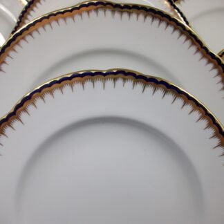 COALPORT SPEARPOINT COBALT #850 (c.1915+)- SALAD PLATE 8 1/8"- SCALLOPED !! EXCELLENT !!