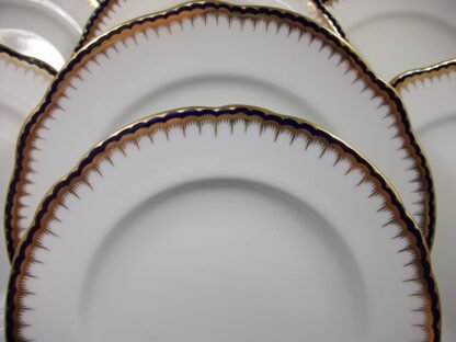 COALPORT SPEARPOINT COBALT #850 (c.1915+)- SALAD PLATE 8 1/8"- SCALLOPED !! EXCELLENT !!