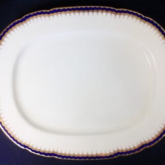 COALPORT SPEARPOINT COBALT #850 (c.1916)  LARGE SERVING PLATTER 17"- SCALLOPED !! EXCELLENT !!