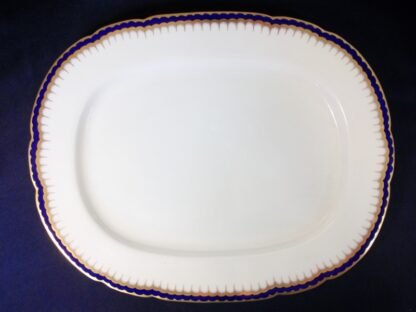 COALPORT SPEARPOINT COBALT #850 (c.1916)  LARGE SERVING PLATTER 17"- SCALLOPED !! EXCELLENT !!