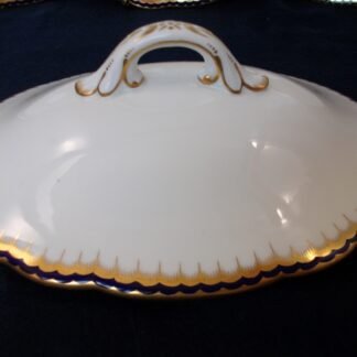 COALPORT SPEARPOINT COBALT 850B (c.1912+)  LID FOR COVERED SERVING BOWL- SCALLOPED !! EXCELLENT !!