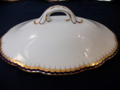 COALPORT SPEARPOINT COBALT 850B (c.1912+)  LID FOR COVERED SERVING BOWL- SCALLOPED !! EXCELLENT !!