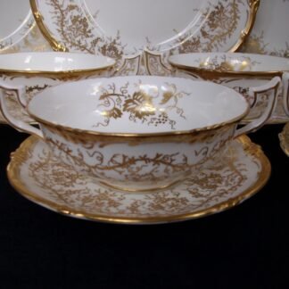 COALPORT KING'S PLATE (c.1960's)  SOUP BOWL & SAUCER- SCALLOPED !! EXCELLENT !!