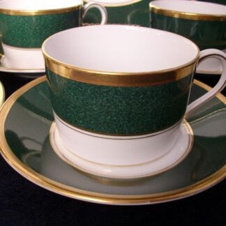 COALPORT ATHLONE GREEN (c.1960's)  FLAT CUP & SAUCER-  GREAT !!