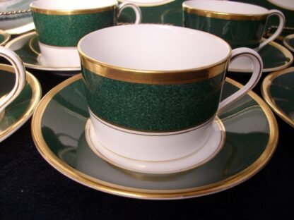COALPORT ATHLONE GREEN (c.1960's)  FLAT CUP & SAUCER-  GREAT !!