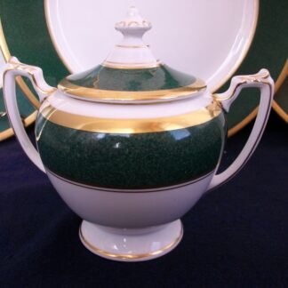 COALPORT ATHLONE GREEN (c.1960's)  COVERED SUGAR BOWL-  EXCELLENT !!