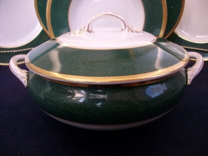 COALPORT ATHLONE GREEN (c.1960's)  COVERED SERVING BOWL-  GREAT !!