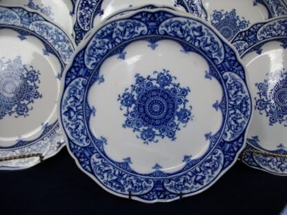 WEDGWOOD QUEEN CHARLOTTE- BLUE & WHITE (c.1884+) LUNCH PLATE- RARE! EXCELLENT!