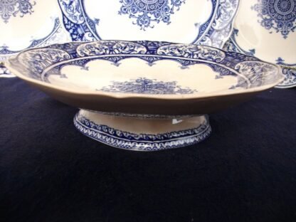 WEDGWOOD QUEEN CHARLOTTE- BLUE & WHITE (c.1884+) ROUND COMPOTE DISH- RARE! EXCELLENT!