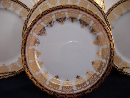 AYNSLEY #13077  COBALT & GOLD BAND - GOLD SCROLLS  (c.1925+) SALAD PLATE- 8 1/8" SMOOTH - EXCELLENT!! RARE!!    