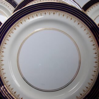 AYNSLEY DORCHESTER COBALT  #7571  NON FLORAL, TAN FILIGREE  (c.1935-36)  DINNER PLATE  10 5/8 " - EXCELLENT!! RARE!!   