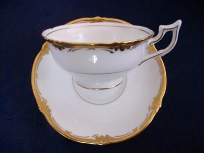 COALPORT EDEN WHITE & GOLD  (c.1950's)  CUP & SAUCER - EXCELLENT!! RARE!! 