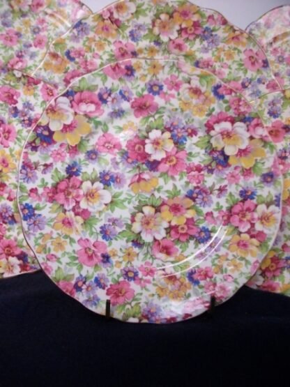 JAMES KENT DUBARRY CHINTZ (c.1950's) BREAD & BUTTER PLATE- GRANVILLE SHAPE 6 1/2" RARE!! EXCELLENT!!