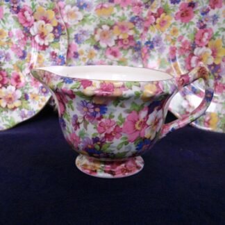 JAMES KENT DUBARRY CHINTZ (c.1950's) CREAMER- GRANVILLE ROUND 4 oz- RARE!! EXCELLENT!!