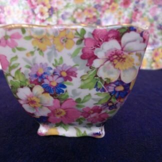 JAMES KENT DUBARRY CHINTZ (c.1950's) OPEN SUGAR BOWL- GRANVILLE  SQUARE 4 oz-  RARE!! EXCELLENT!!