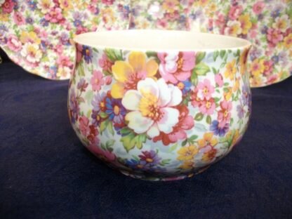 JAMES KENT OLD FOLEY- DUBARRY CHINTZ (c.1999) LARGE OPEN SUGAR BOWL- RARE!! EXCELLENT!!