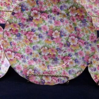 JAMES KENT DUBARRY CHINTZ (c.1950's) LUNCH PLATE-  GRANVILLE SHAPE  8  7/8"   RARE!! EXCELLENT!!