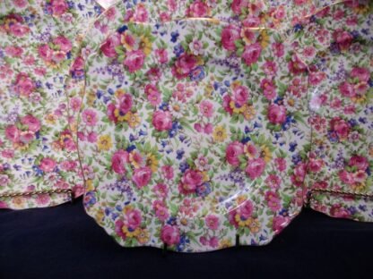 ROYAL WINTON GRIMWADES SUMMERTIME CHINTZ (c.1934-50) SQUARE SALAD PLATE 8" ASCOT #2 - EXCELLENT !!