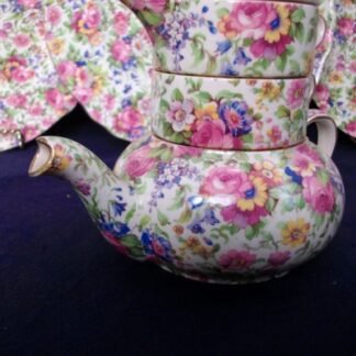 ROYAL WINTON GRIMWADES SUMMERTIME CHINTZ (c.1934-50)  MINI TEAPOT STACKING SET-  EXCELLENT !!  RARE !!