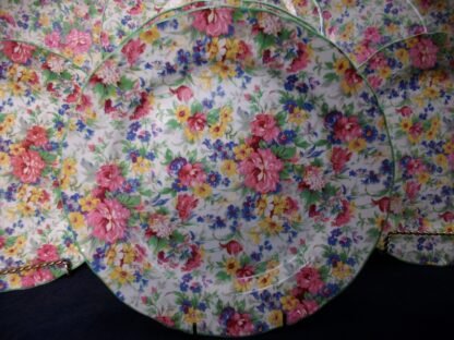 MIDWINTER (W.R.) LTD BRAMA SPRINGTIME CHINTZ GREEN TRIM (c.1942-47+) LUNCH PLATE 9" - EXCELLENT!! RARE!!